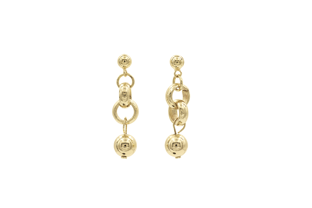Gold plated ball earrings deals