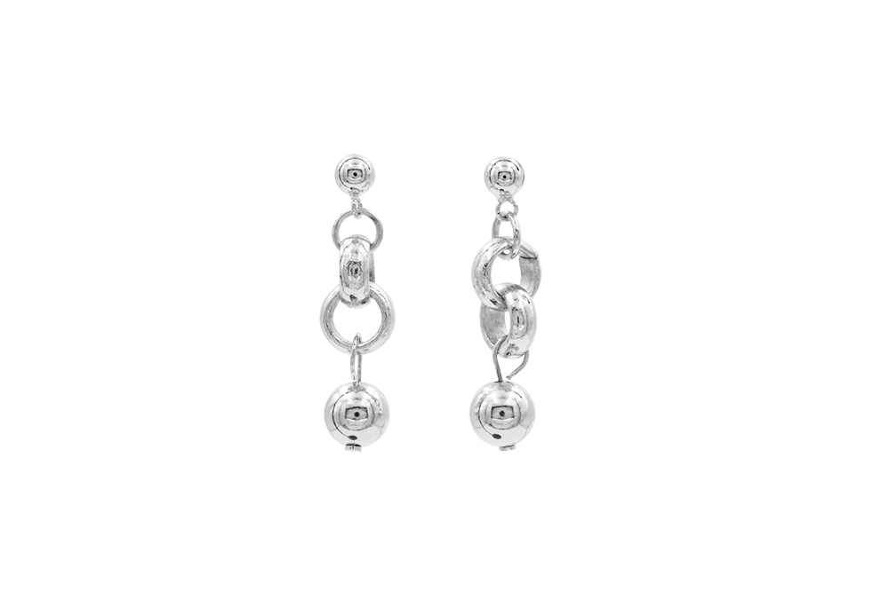 Bling Ball Earrings Silver - Klimbim Barcelona