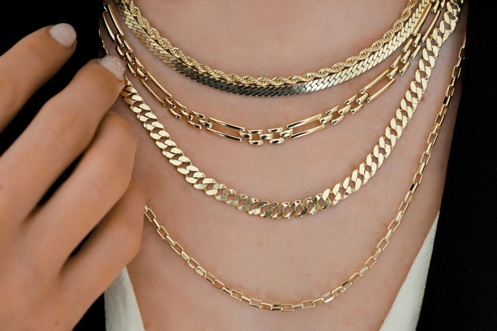 chain necklace layer tina mia parallel snake twister