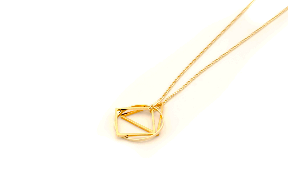 polygon necklace small simple
