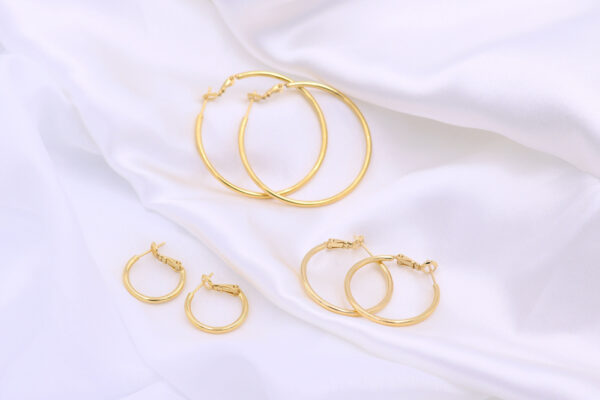 Sleek Hoop Medium Ohrringe Silver