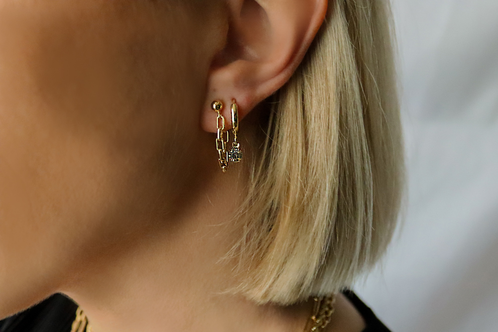 tina and mar charm crystal earrings model