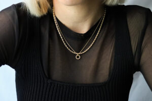 twister and crown necklaces model