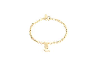 Swallow bird charm bracelet gold plated