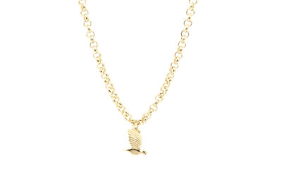 Swallow bird charm necklace in gold