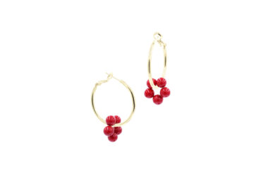 Bloom Big Earrings Red