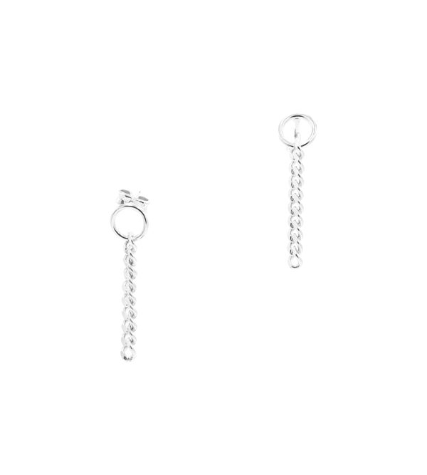 Curb Earrings Silver