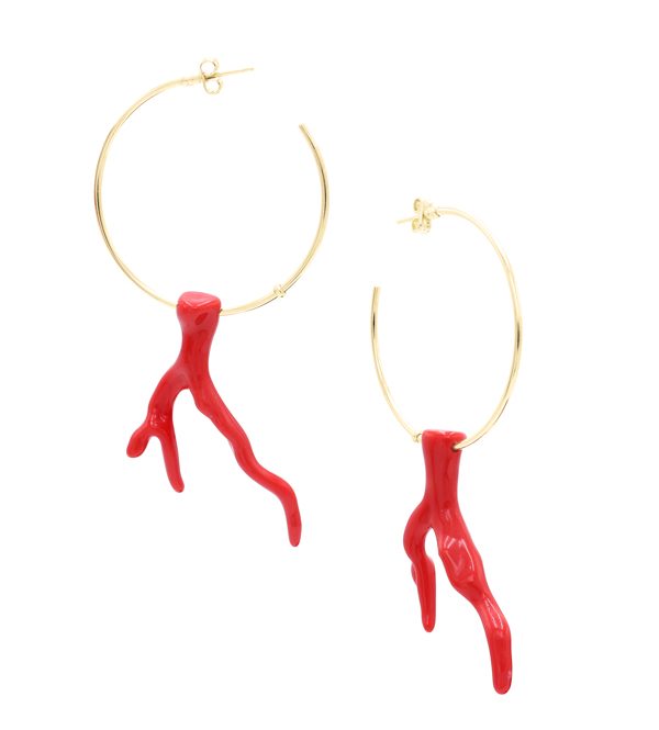 Coral Earrings Red