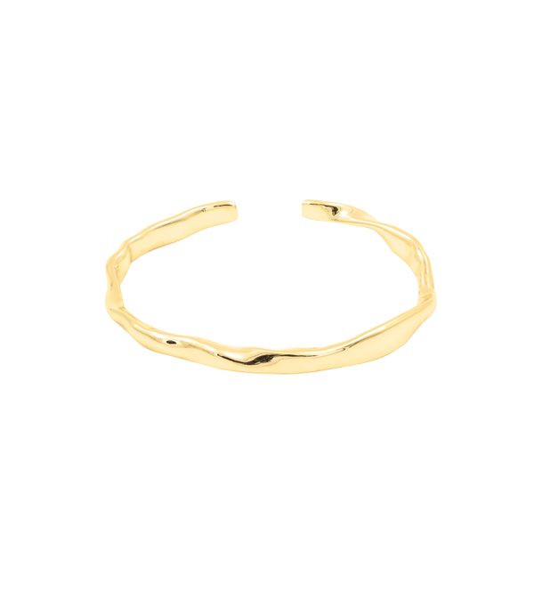 Flap-bracelet-gold-stainless-steel-bangle-organic-shaped