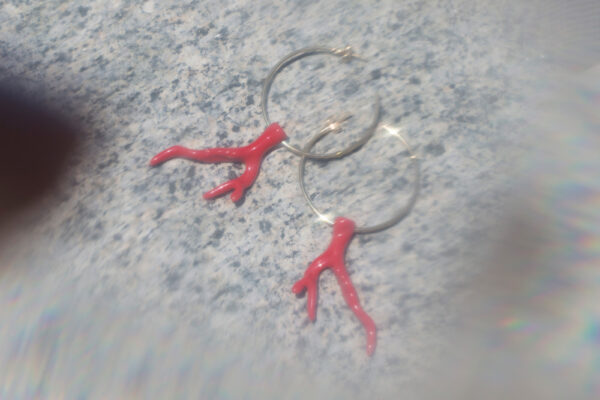Coral Earrings Red