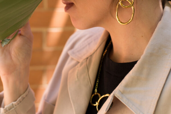 Ribbon Chain Necklace Gold