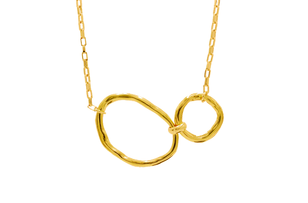 Ribbon Chain Necklace Gold