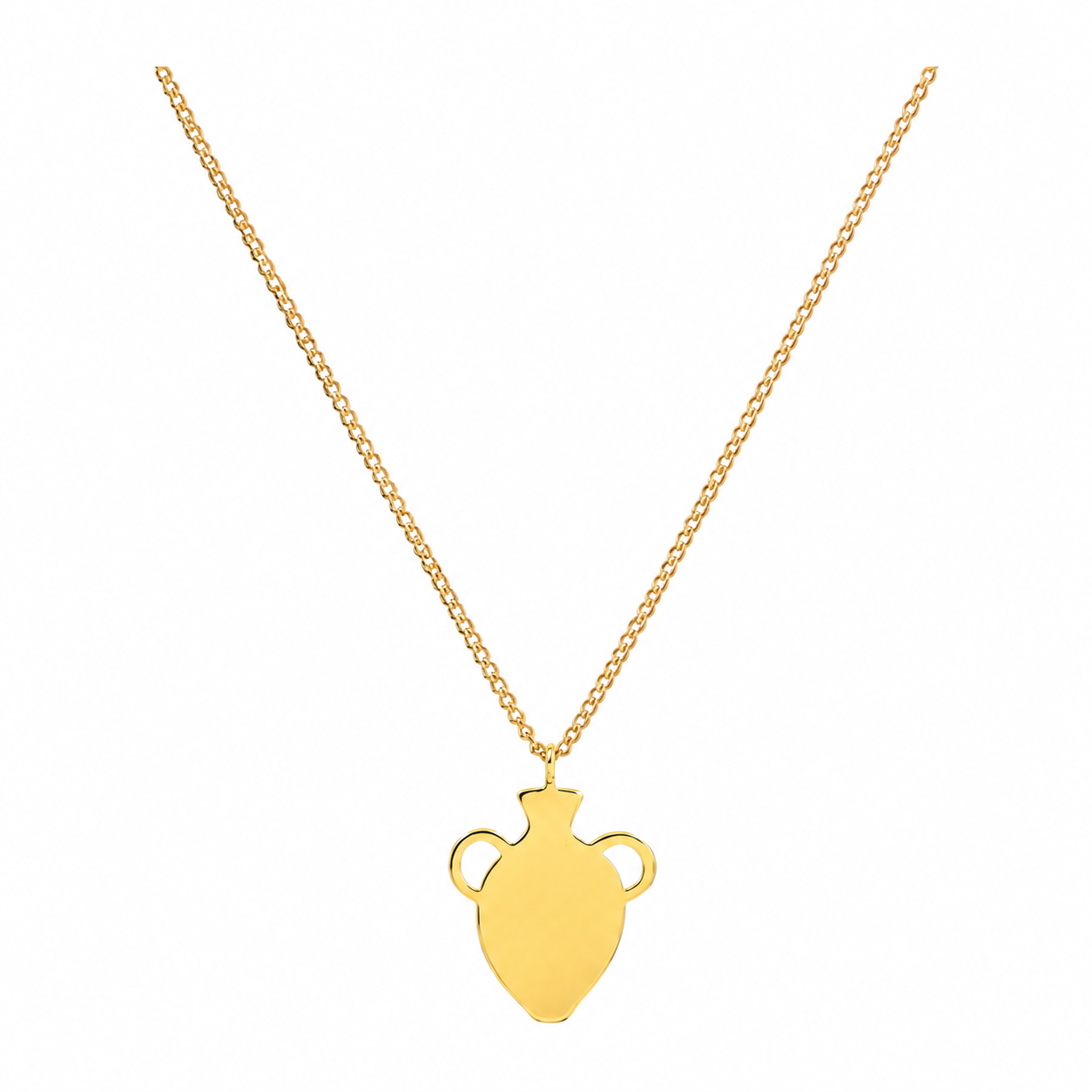 Gold-plated amphora pendant necklace on a fine chain