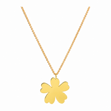 Gold-plated flower pendant necklace on a fine chain