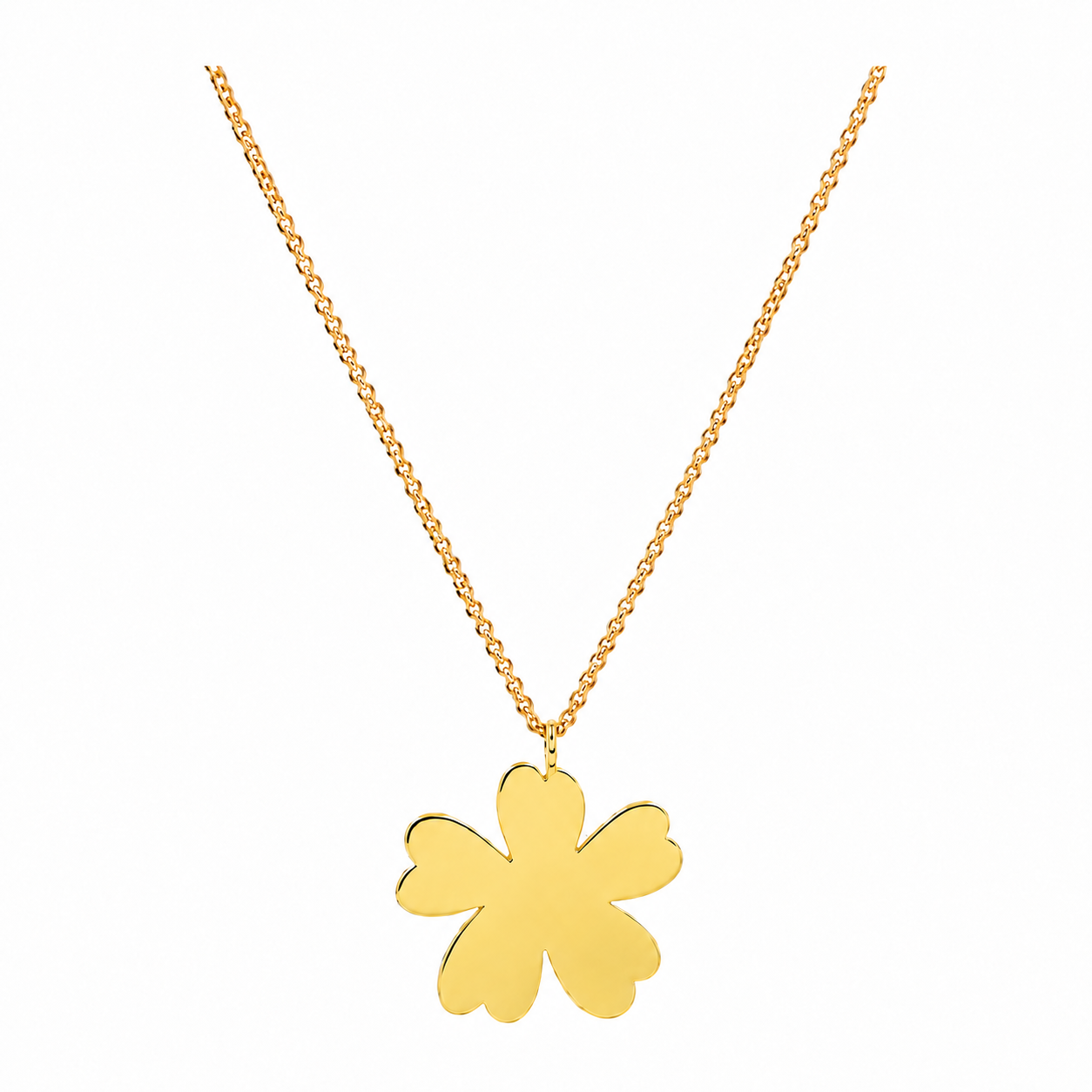 Gold-plated flower pendant necklace on a fine chain