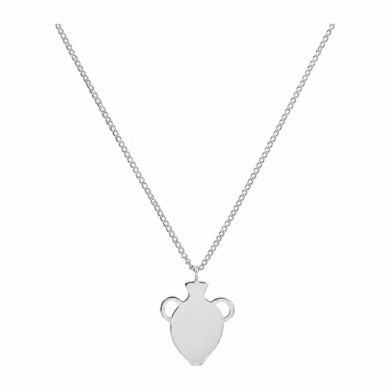 Silver amphora pendant necklace on a fine chain