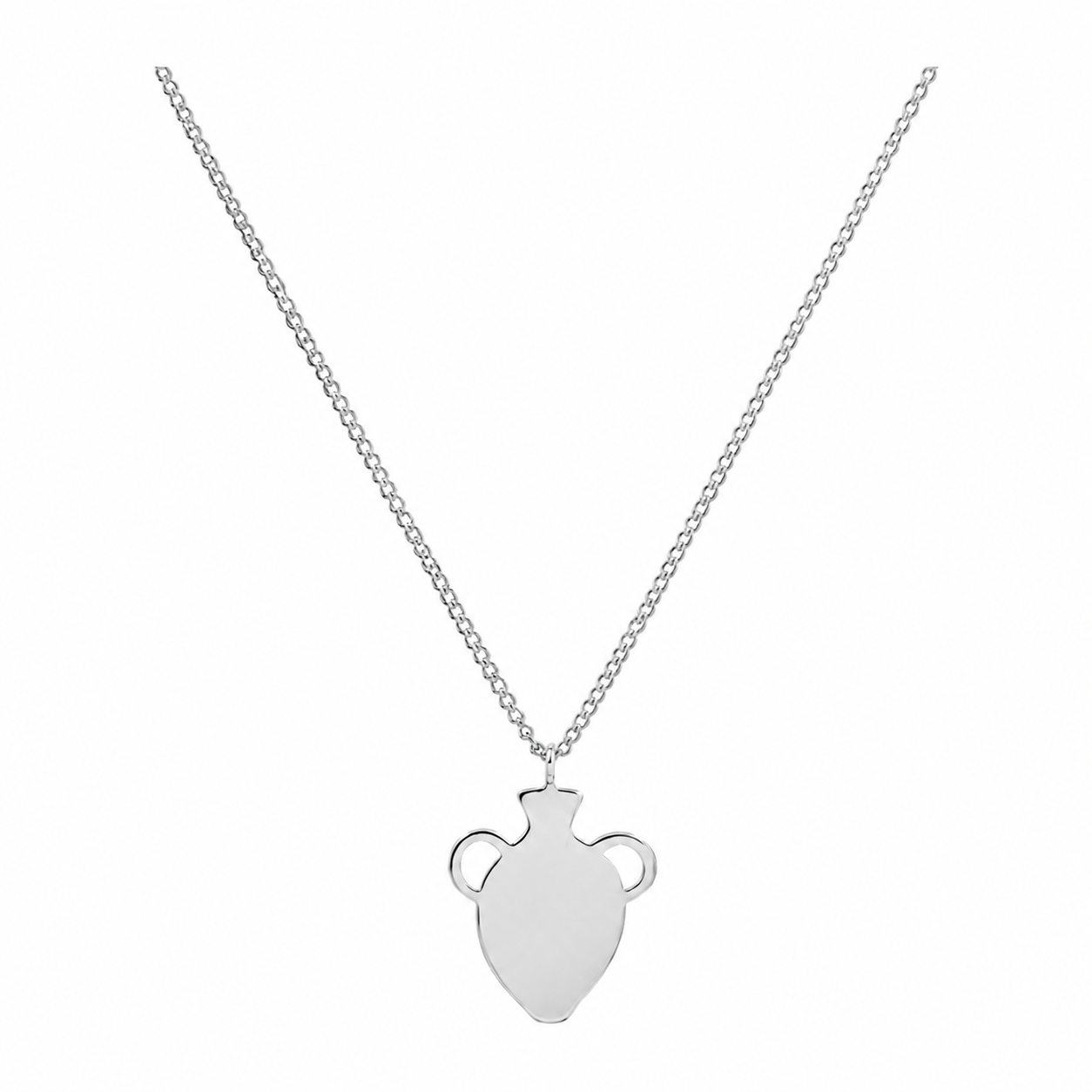 Silver amphora pendant necklace on a fine chain