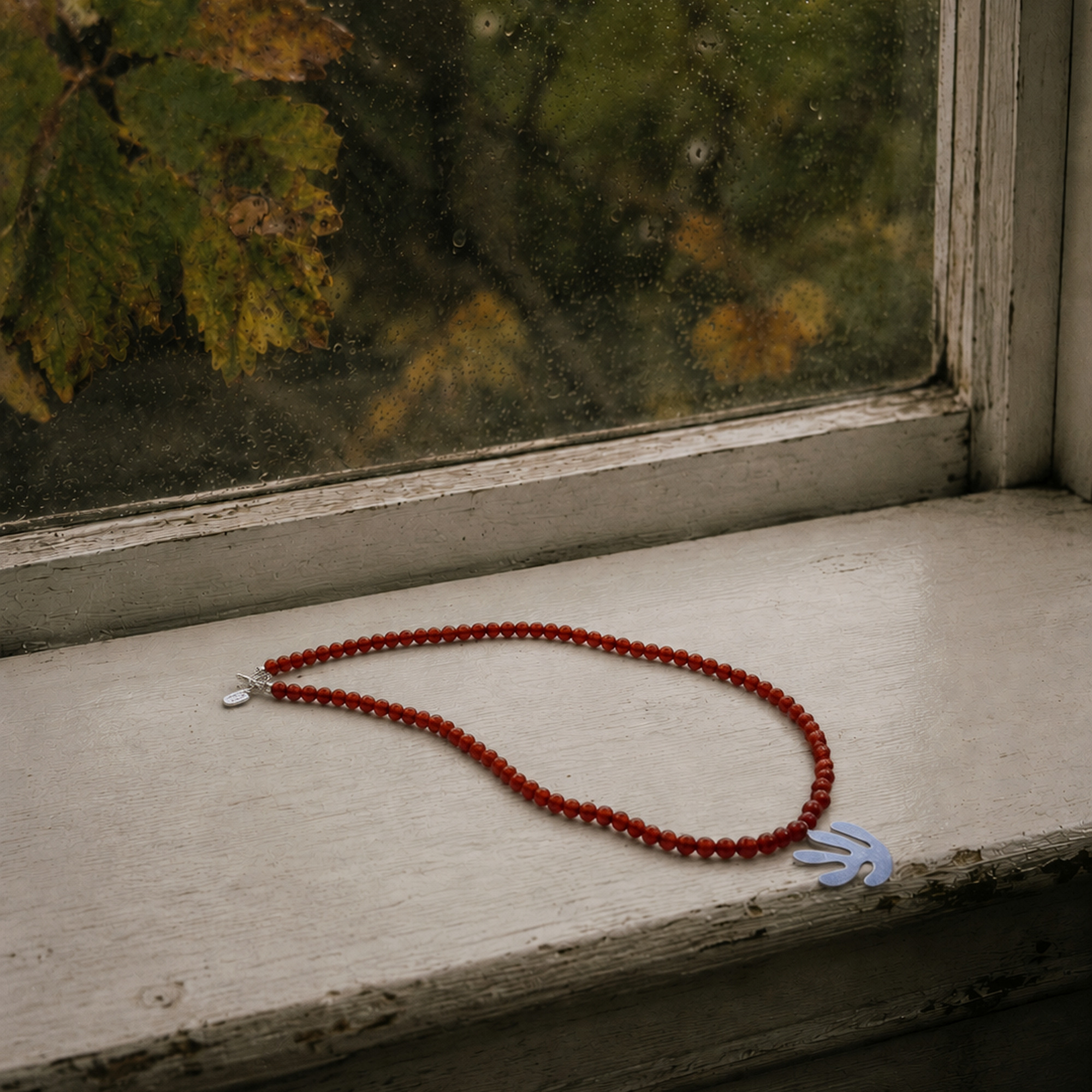 Acanthe Beaded Necklace Silver Mint - Image 3